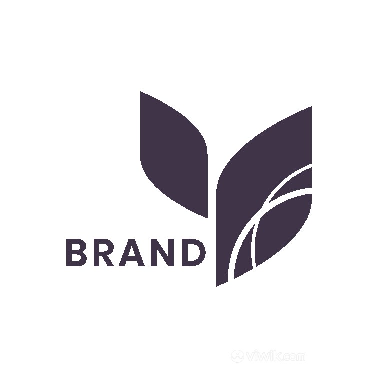 黑色叶子图标公司logo设计素材
