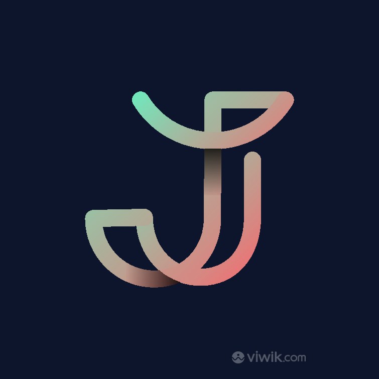 炫彩字母J标志图标矢量logo设计