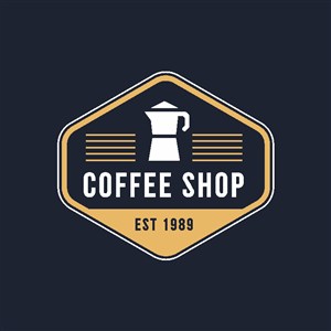 咖啡机图标咖啡店矢量logo设计素材