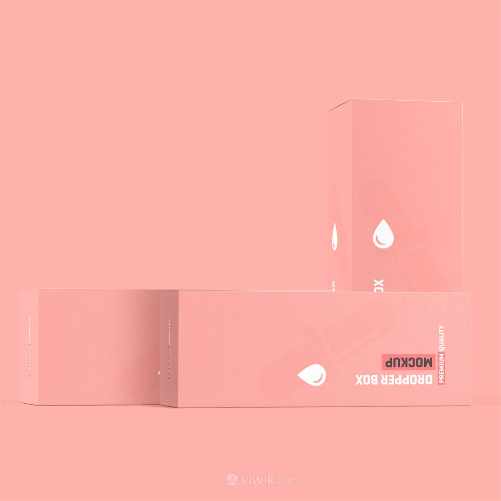粉色纸盒化妆品护肤品包装盒样机模板