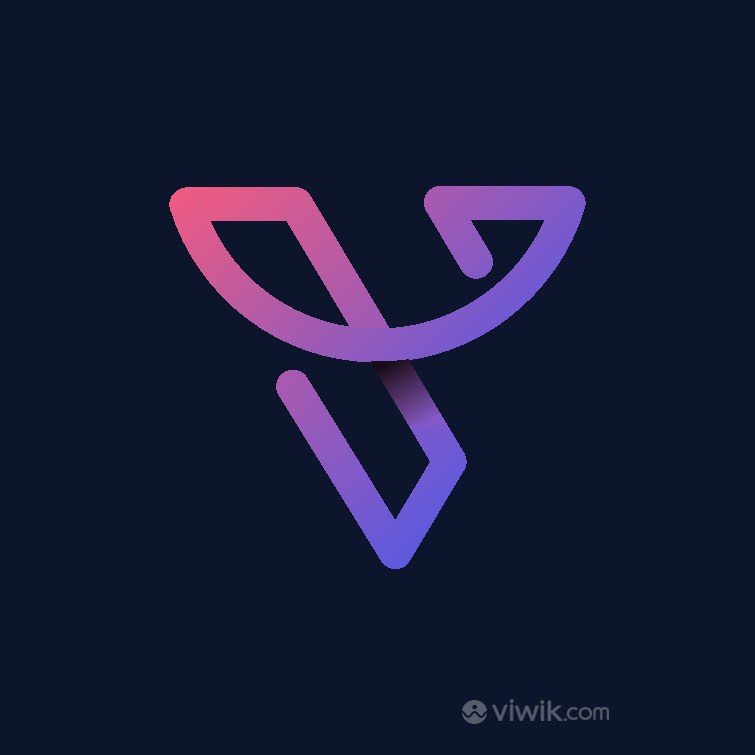 炫彩字母V标志图标logo设计素材