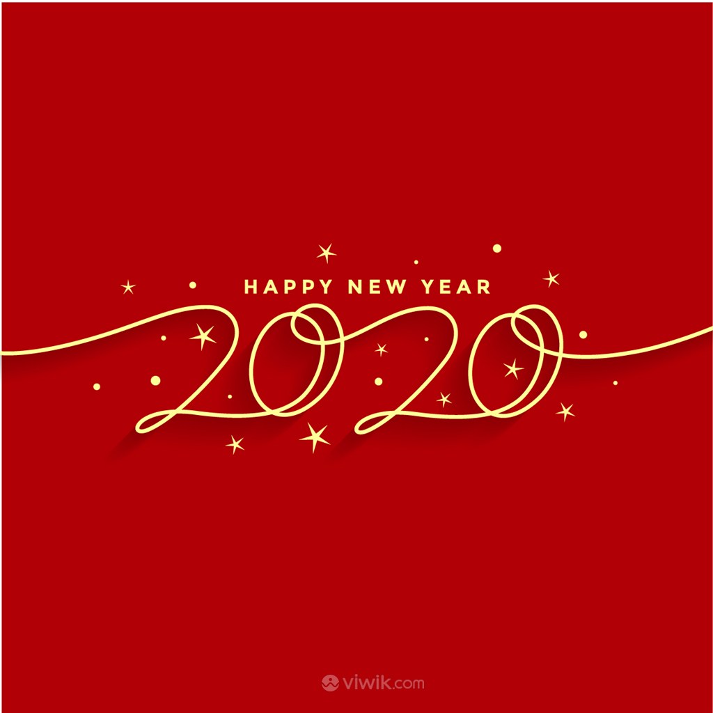 创意2020新年快乐字体设计矢量素材