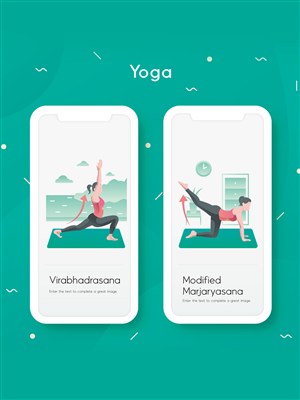 健身插画瑜伽健康运动页面AI设计素材