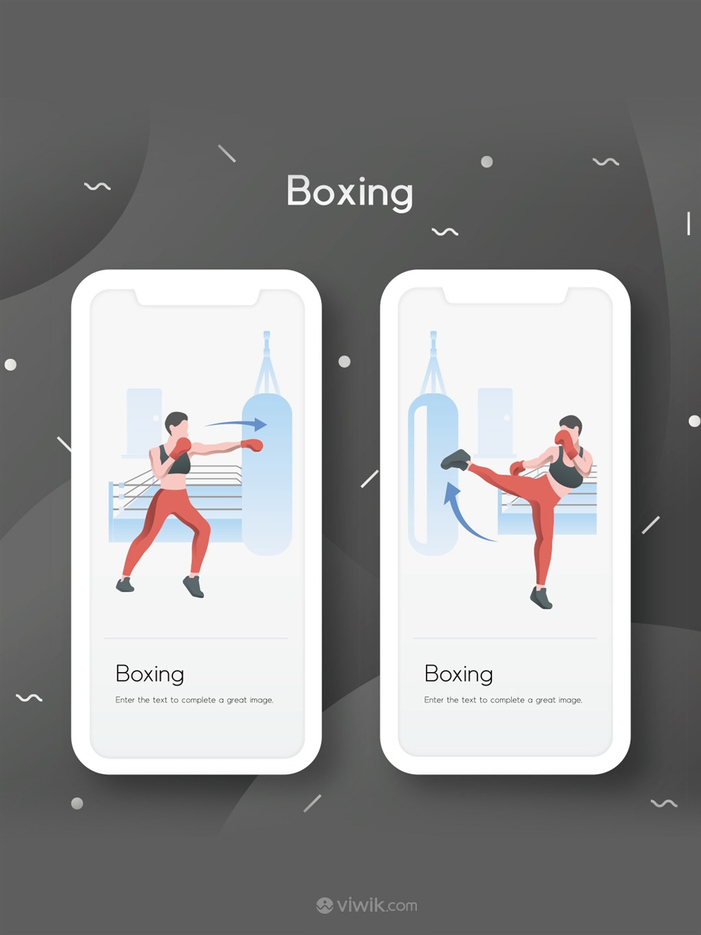健身拳击运动插图运动页面AI设计素材