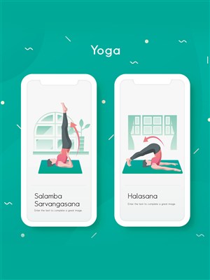 瑜伽运动倒立插图页面AI设计素材