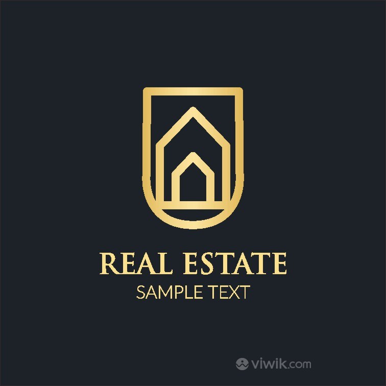 金色建筑标志图标地产logo