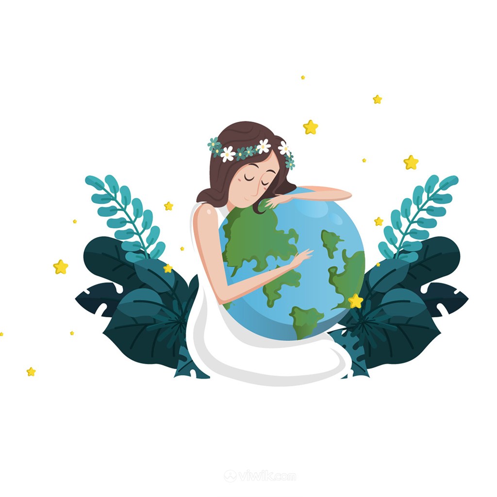 地球妈妈保护环境地球矢量素材