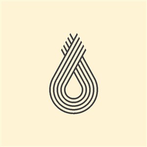 线条水滴图标环保矢量logo设计素材