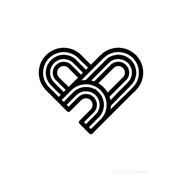 线条组成的爱心标志图标矢量logo设计素材