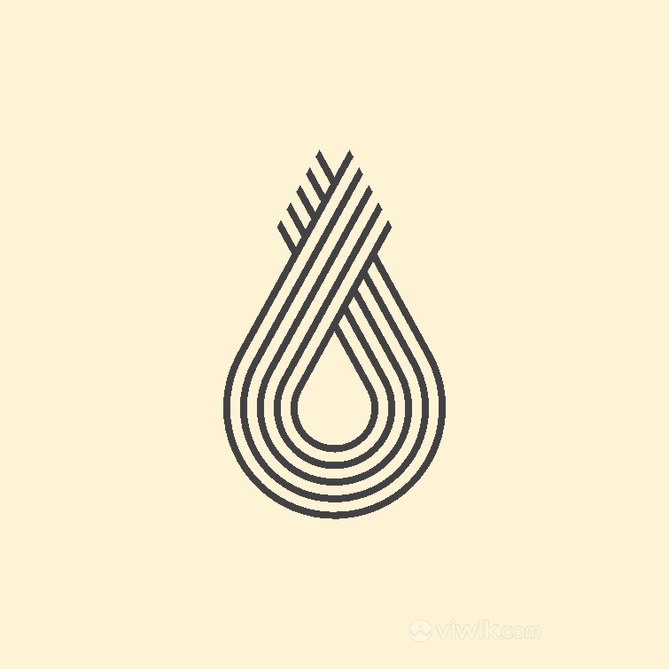 线条水滴图标环保矢量logo设计素材