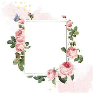 粉色淡雅清新花框背景矢量