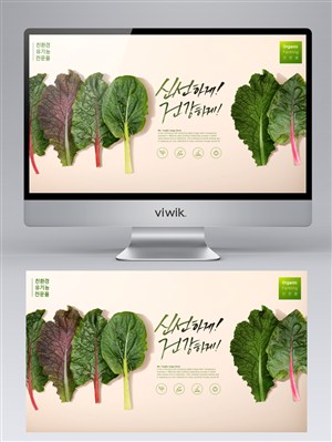 新鲜有机蔬菜美食banner设计