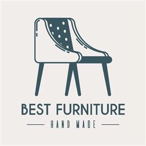 椅子标志图标复古风格家具品牌logo设计