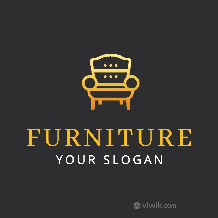 金色椅子图标复古家具品牌logo