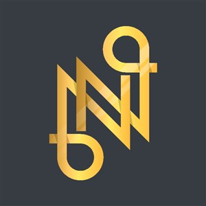 金色字母N标志图标企业logo