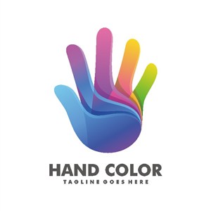彩色手掌标志图标公司logo设计素材