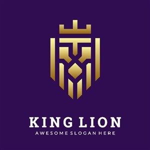 獅子王矢量logo設計標志圖標