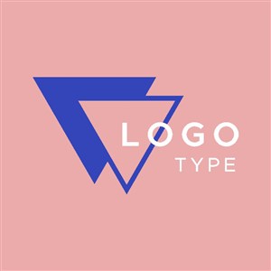 蓝色三角形标志图标公司logo设计素材
