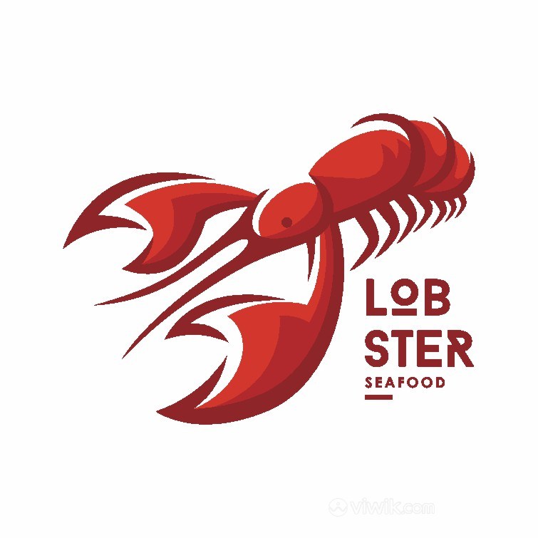 小龙虾标志图标餐厅矢量logo素材
