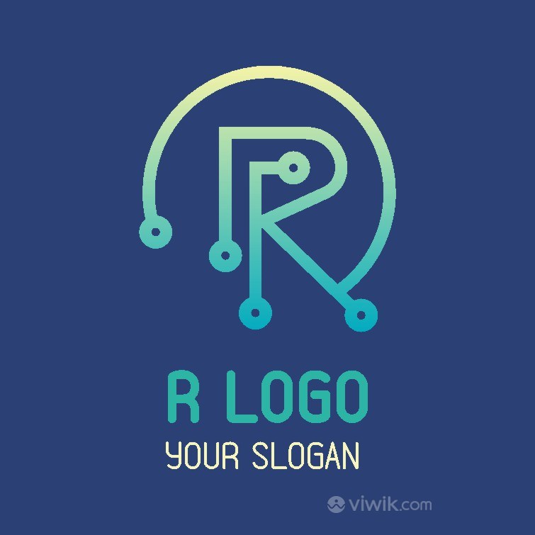 R标志图标网络科技公司logo设计素材