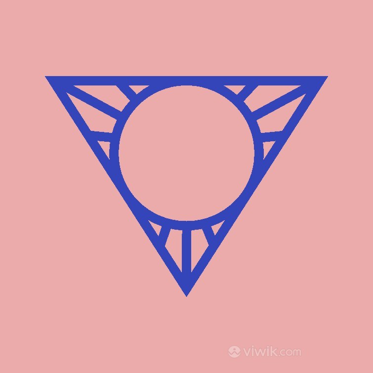 蓝色三角形图标矢量logo设计素材