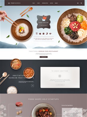 韩国面条美食网页设计模板