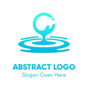 蓝色抽象水滴矢量logo