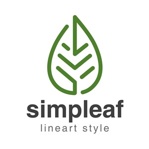 树叶标志抽象线性风格logo