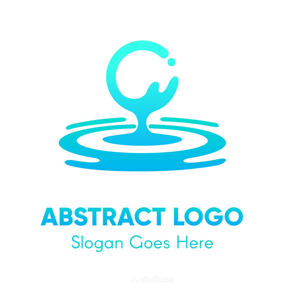 蓝色抽象水滴矢量logo