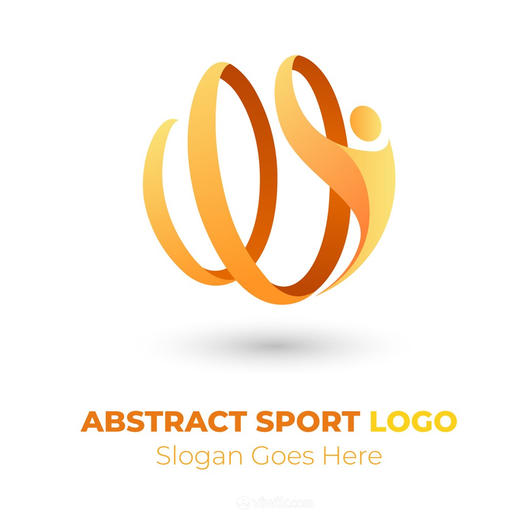 抽象渐变人物运动矢量logo设计