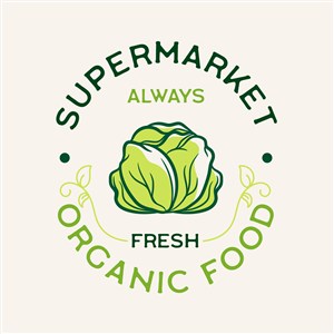 白菜图标有机食品超市矢量logo