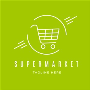 简约购物车图标超市logo