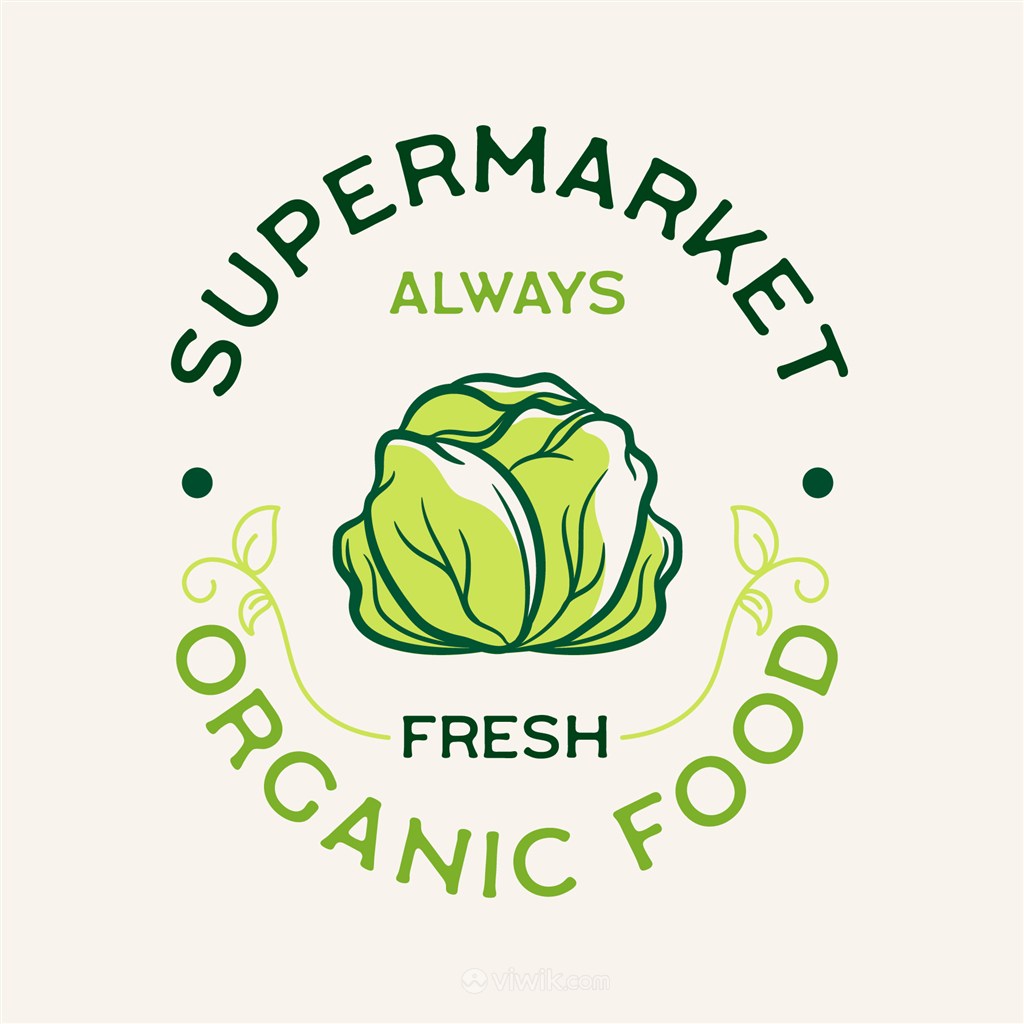 白菜图标有机食品超市矢量logo