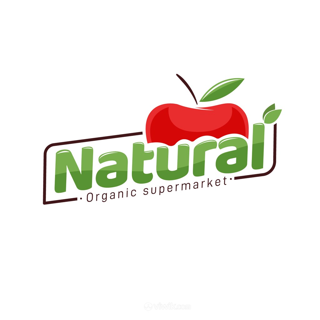 苹果图标有机水果超市矢量logo