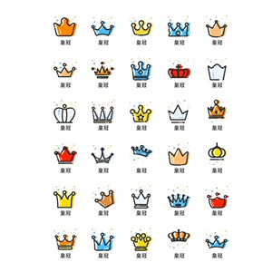 多彩mbe皇冠主题图标icon设计