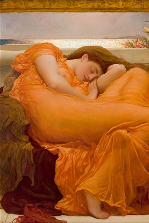 躺沙发上睡觉的女人欧洲宫廷人物油画图片