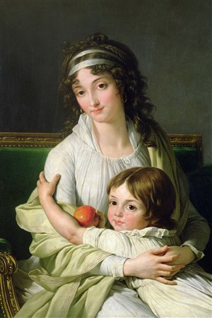 抱着孩子的女人欧洲宫廷人物油画图片