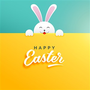 超萌小白兔复活节节日促销海报模板