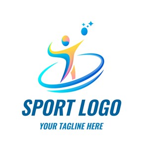 抽象轮廓运动标志矢量logo设计素材