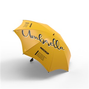 黄色雨伞贴图样机