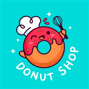 甜甜圈图标甜品店矢量logo