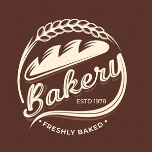 面包小麦图标面包店矢量logo