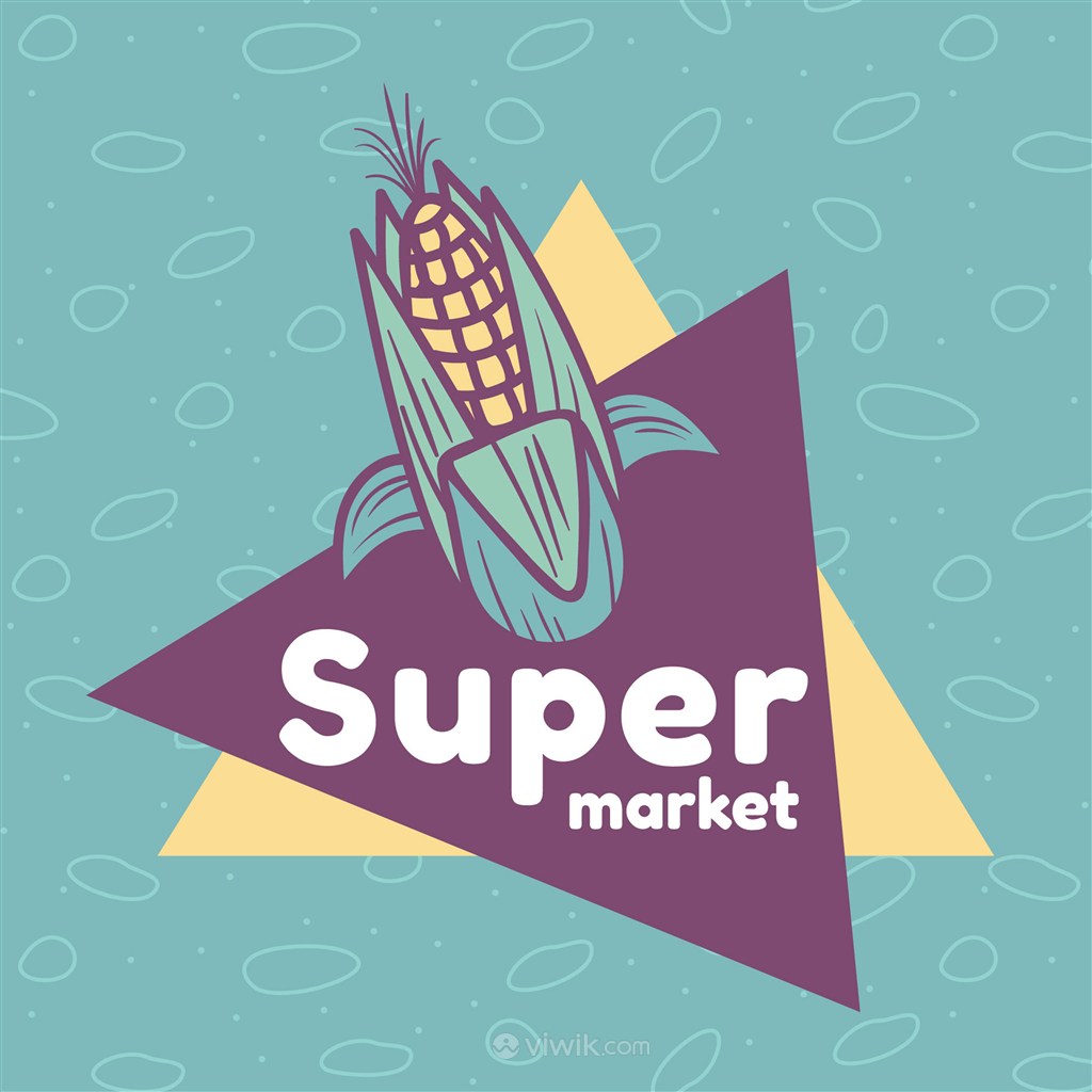 玉米图标超市矢量logo设计素材