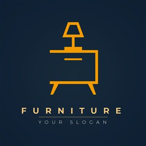 带灯具的家具图标家具品牌矢量logo