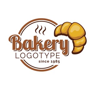 牛角面包图标面包店矢量logo