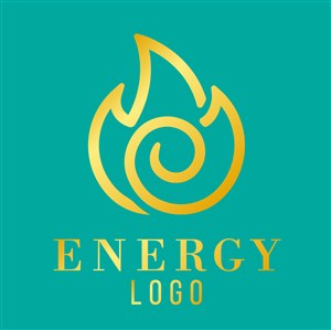 金色抽象火焰图标商务贸易公司矢量logo设计素材