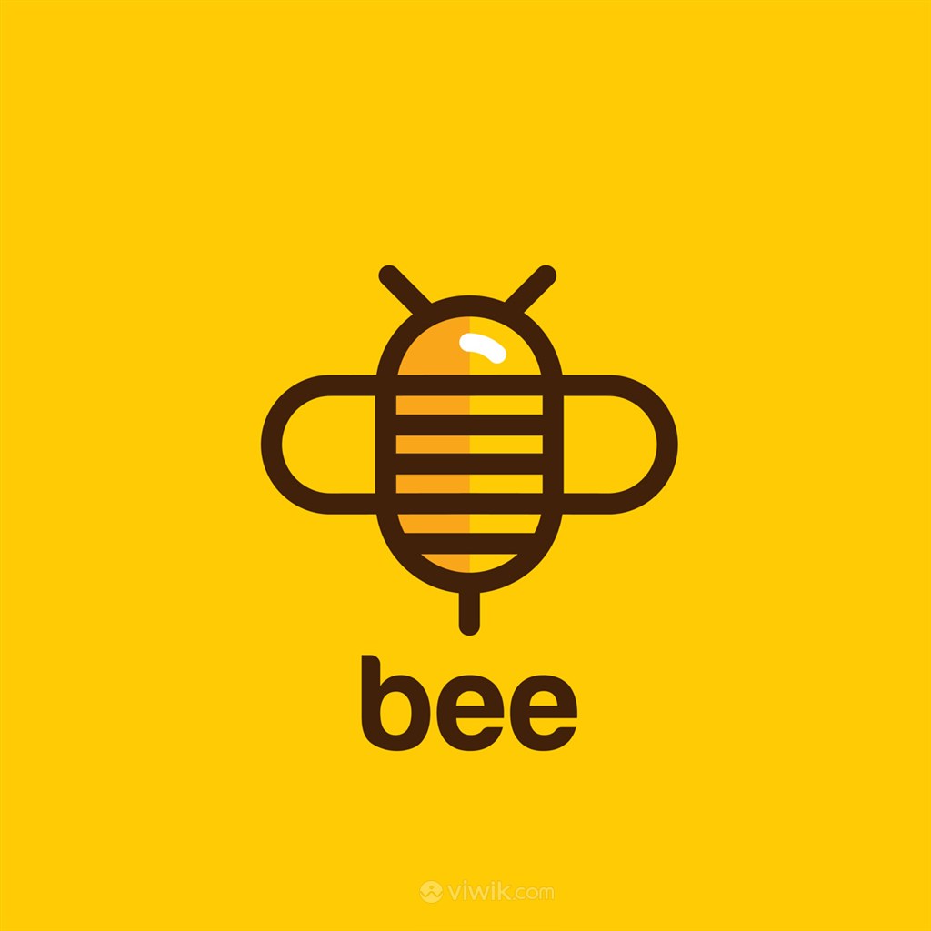 创意卡通蜜蜂图标logo设计矢量图