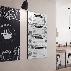 咖啡厅墙上菜单菜谱贴图样机