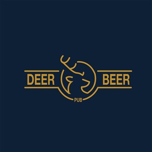 鹿头像标志图标餐饮食品logo设计素材