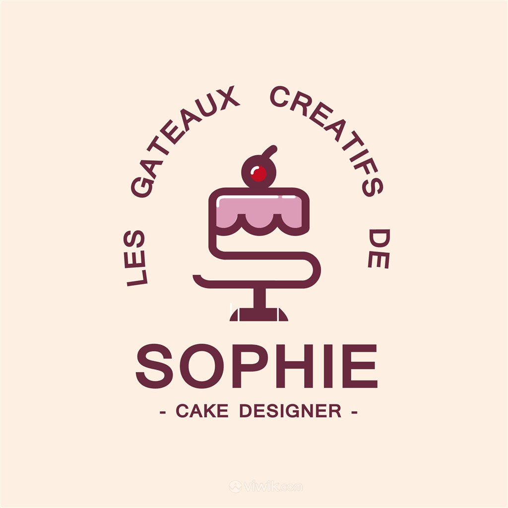 蛋糕标志图标甜品店矢量logo设计素材